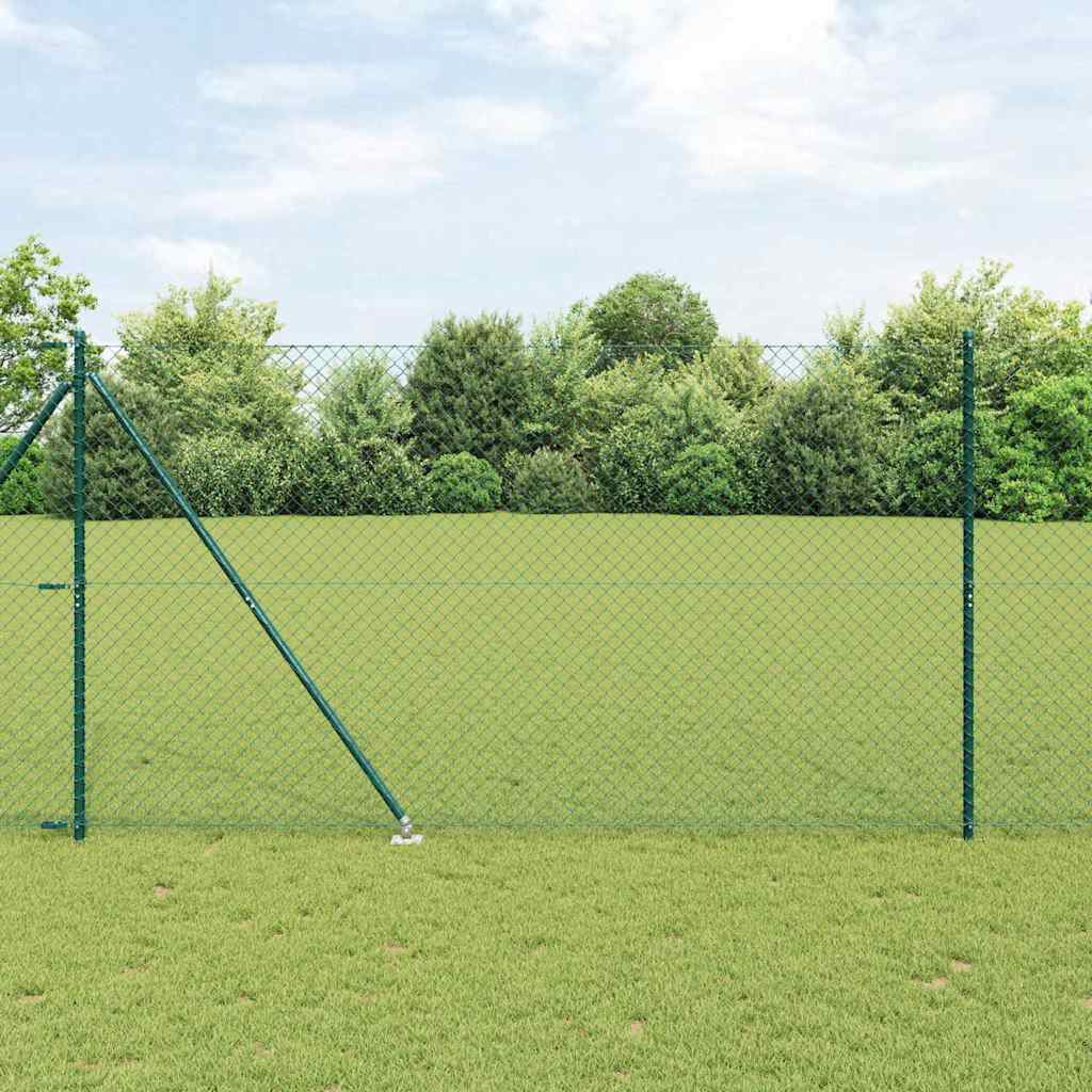 vidaXL Maschendrahtzaun mit Stacheln 25 x 1,6 m Grün Netz