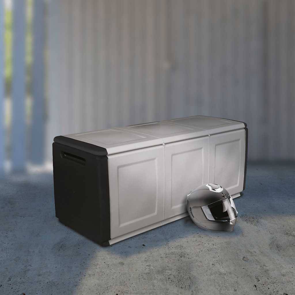 vidaXL Garten Aufbewahrungsbox 138x53x57 cm 330 L Dunkelgrau Schwarz