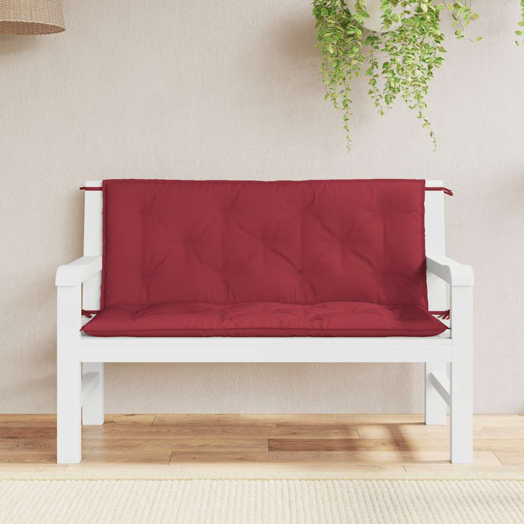 vidaXL Gartenbank-Auflage Weinrot 120x(50+50)x7 cm Oxford-Gewebe
