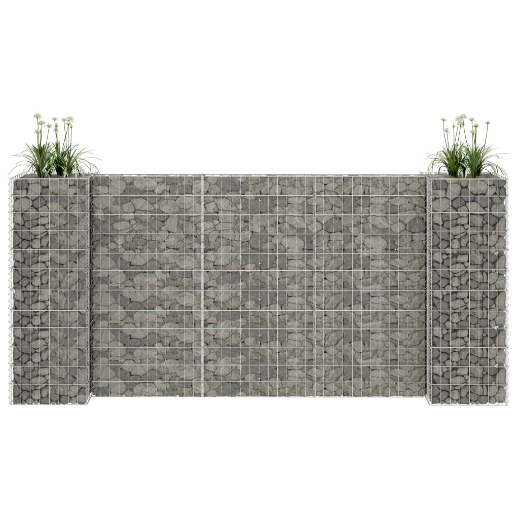 vidaXL H-förmiger Gabionen-Pflanzkorb Stahldraht 260x40x120 cm