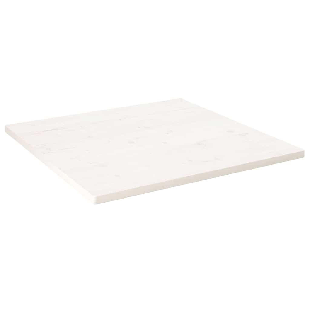 vidaXL Tischplatte Weiß 90x90x2,5 cm Massivholz Kiefer Quadratisch