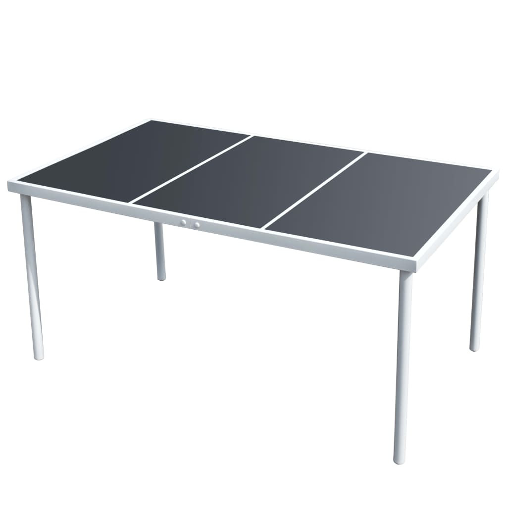 vidaXL Gartentisch 150x90x74 cm Schwarz Stahl