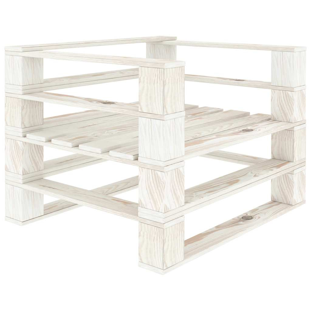 vidaXL Outdoor-Sessel Paletten Holz Weiß
