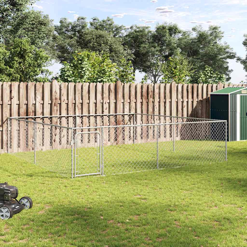 vidaXL Outdoor-Hundezwinger Verzinkter Stahl 4 x 4 x 1 m