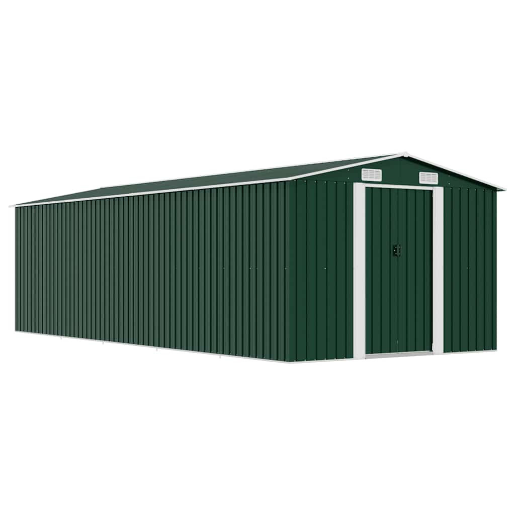 vidaXL Gerätehaus 257x580x181 cm Metall Grün