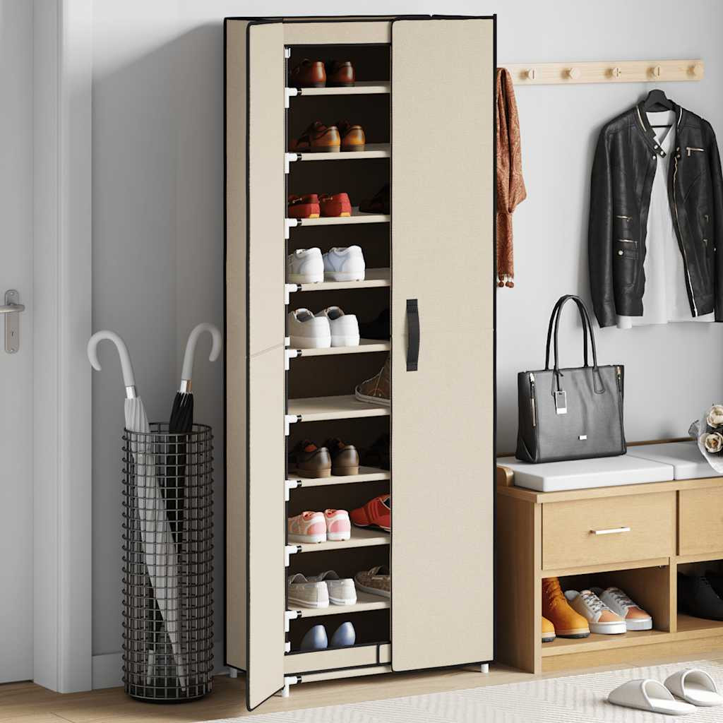 vidaXL Schuhschrank Creme 60x30x166 cm Stoff