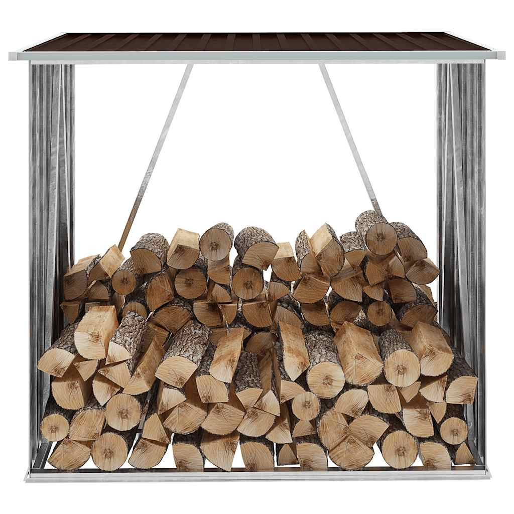 vidaXL Brennholzlager Verzinkter Stahl 163 x 83 x 154 cm Braun