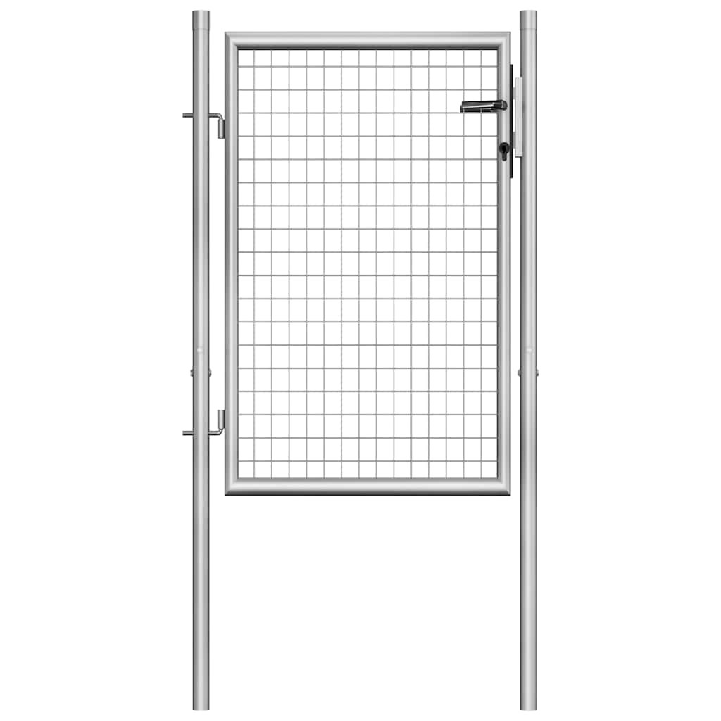 vidaXL Gartentor verzinkter Stahl 100 x 100 cm Silber