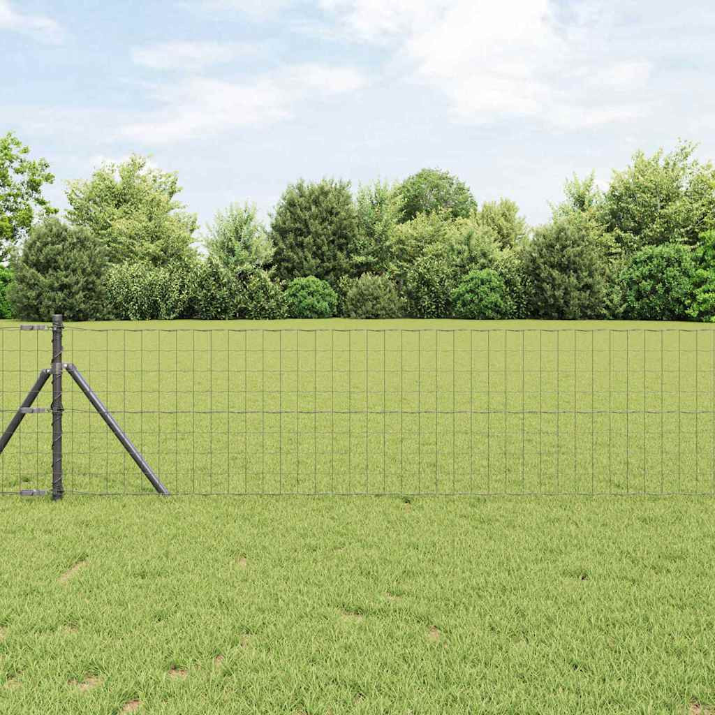 vidaXL Bodenmontierter Euro-Zaun 25 x 0,6 m PVC-beschichteter Stahl