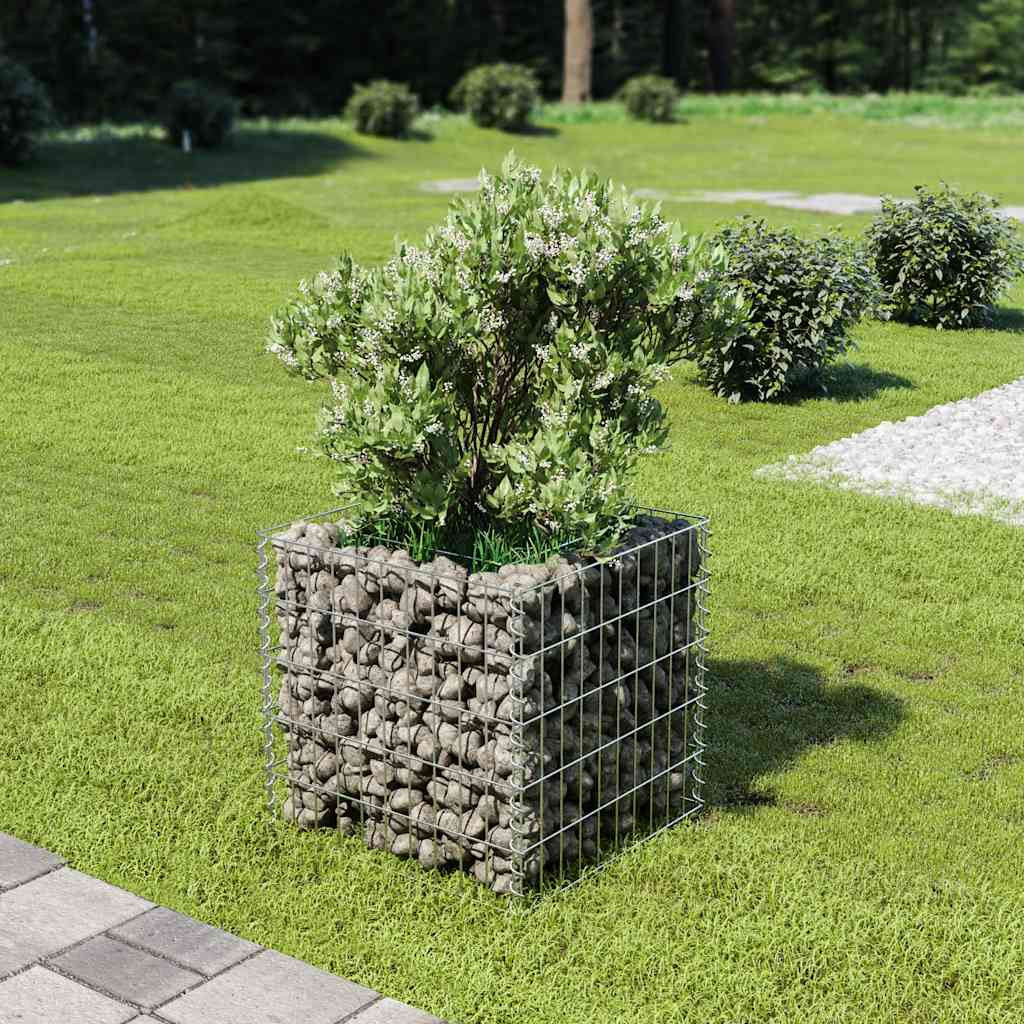 vidaXL Gabionen-Hochbeet Verzinkter Stahl 50×50×50 cm