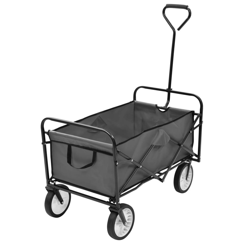 vidaXL Klappbarer Handwagen Stahl Grau
