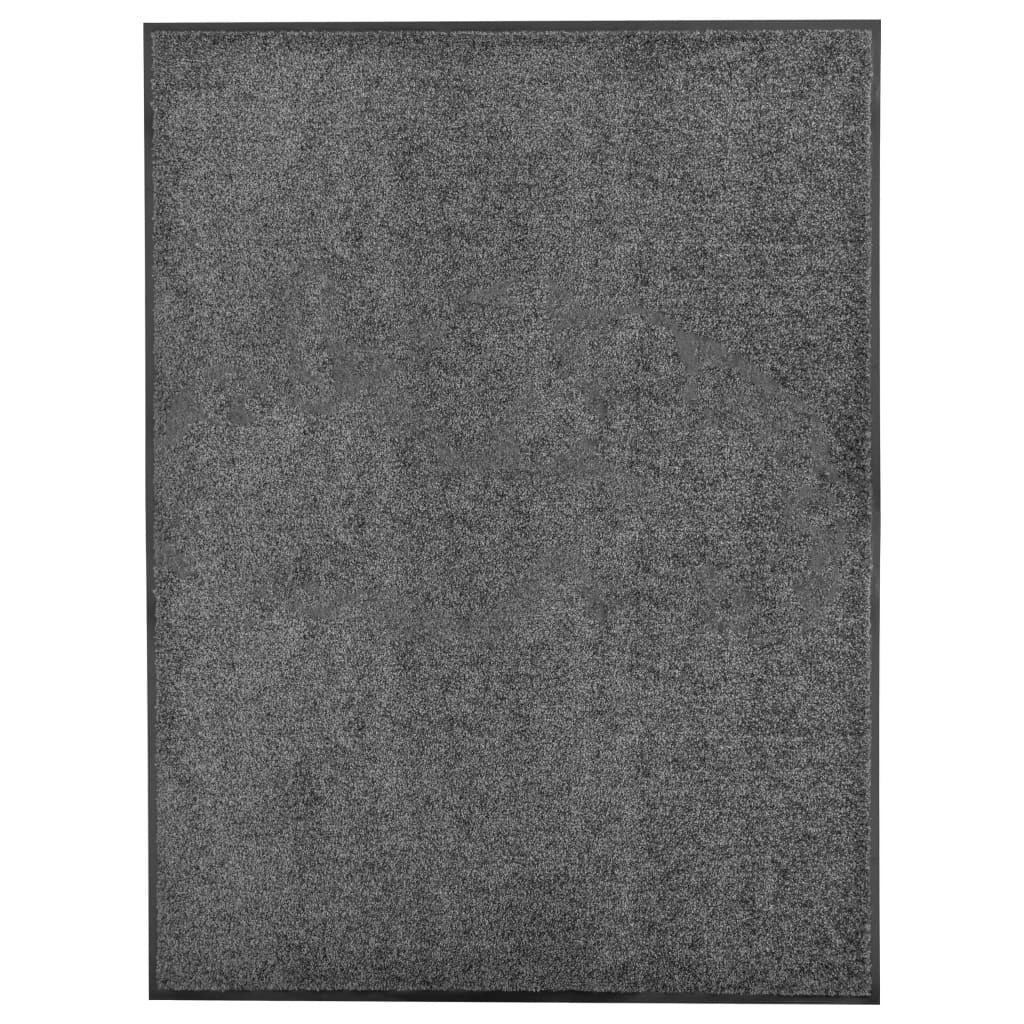 vidaXL Fußmatte Waschbar Anthrazit 90x120 cm
