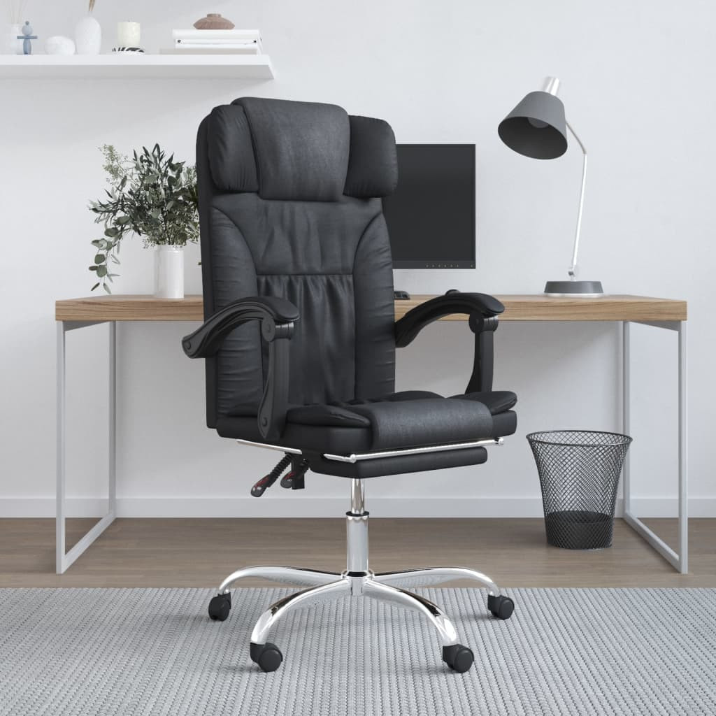 vidaXL Bürostuhl mit Massagefunktion Schwarz Kunstleder
