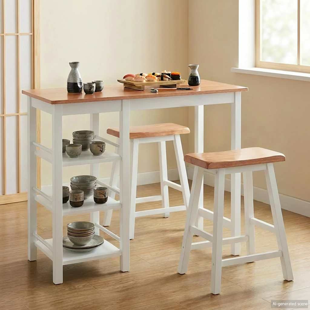 vidaXL Bar Set 3 Stück MDF Weiß