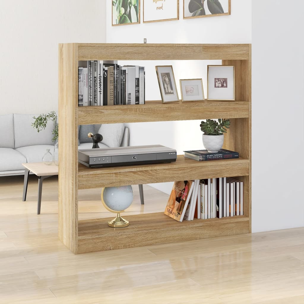vidaXL Bücherregal/Raumteiler Sonoma-Eiche 100x30x103 cm