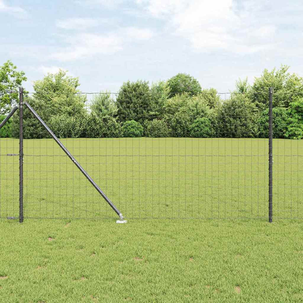 vidaXL Euro-Zaun mit Stacheln 10 x 1,2 m PVC-beschichteter Stahl Grau