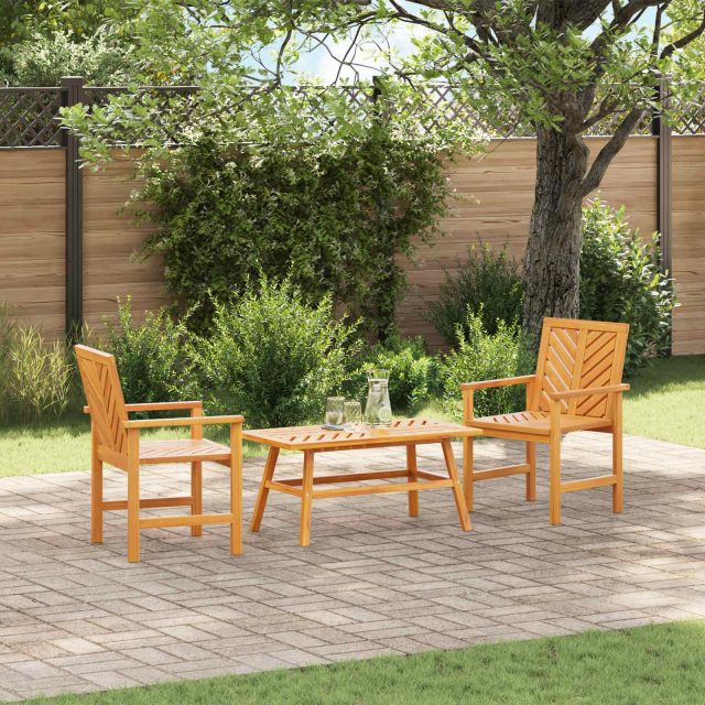 vidaXL Garten-Lounge-Set 3 pcs Braun Massivholz Akazie