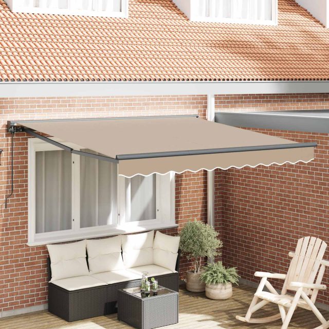 vidaXL Markisenrahmen Beige 300 x 250 cm Polyester mit PU-Beschichtung