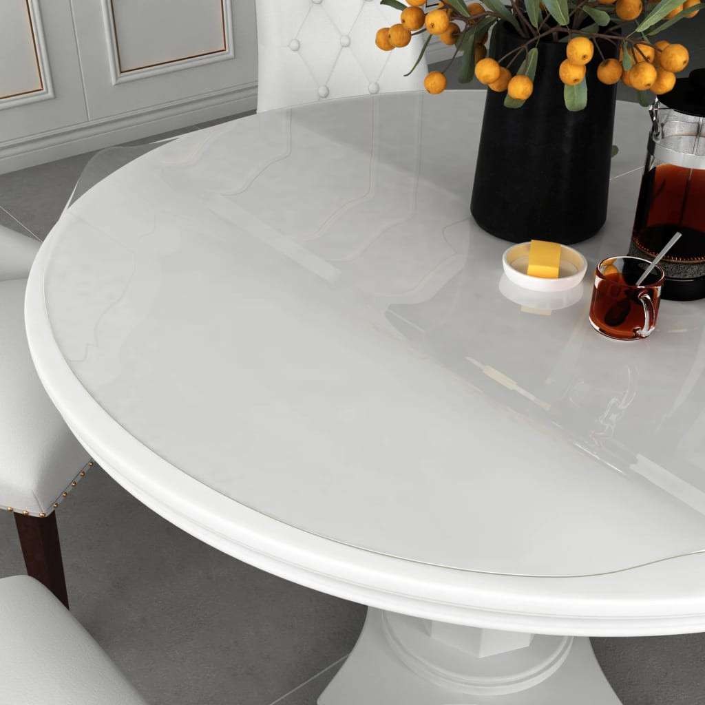 vidaXL Tischfolie Transparent Ø 90 cm 1,6 mm PVC