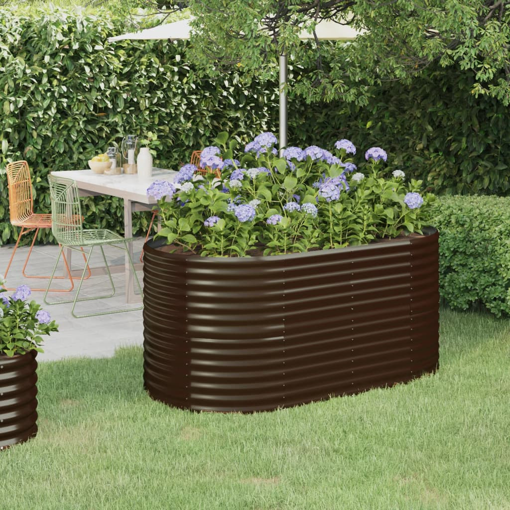 vidaXL Hochbeet Verzinkter Stahl 152x80x68 cm Braun