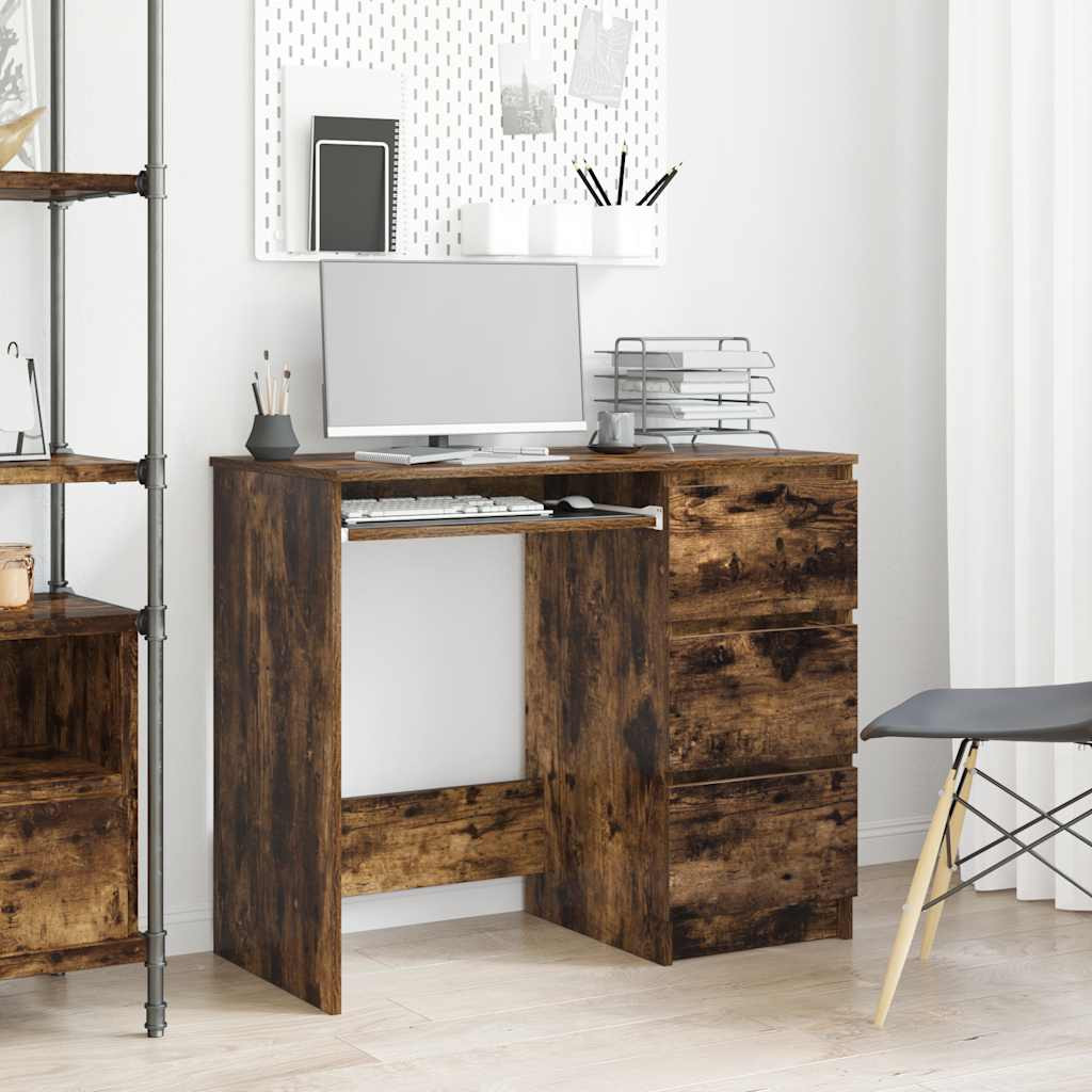 vidaXL Schreibtisch Räuchereiche 90x45x76 cm Holzwerkstoff