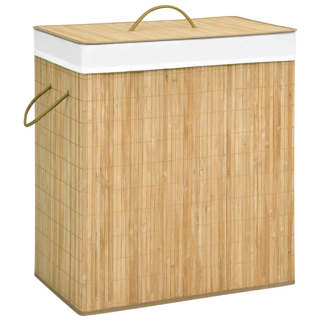 vidaXL Bambus-Wäschekorb mit 2 Fächern 100 L