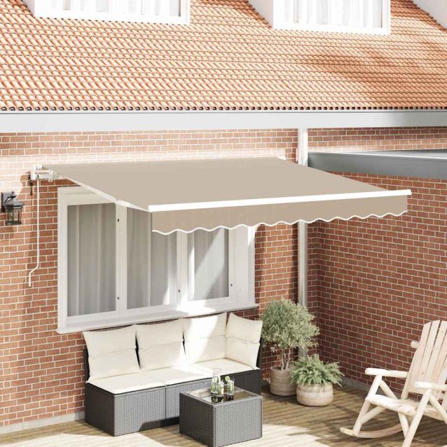 vidaXL Einziehbare Markise Beige 250 x 200 cm Stoff