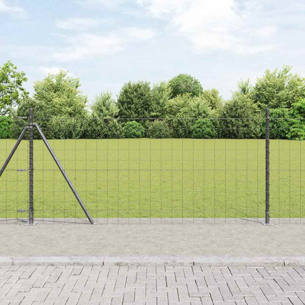 vidaXL Euro-Zaun mit Betonsockel 25 x 0,8 m PVC-beschichteter Stahl