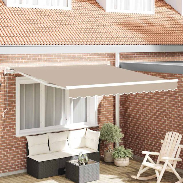 vidaXL Ausziehbare Markise Beige 350 x 250 cm Stoff und Aluminium