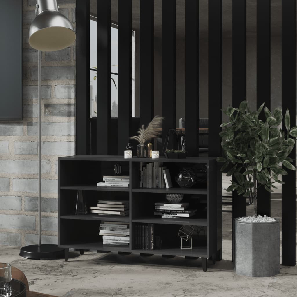 vidaXL Sideboard Hochglanz-Grau 103,5x35x70 cm Holzwerkstoff