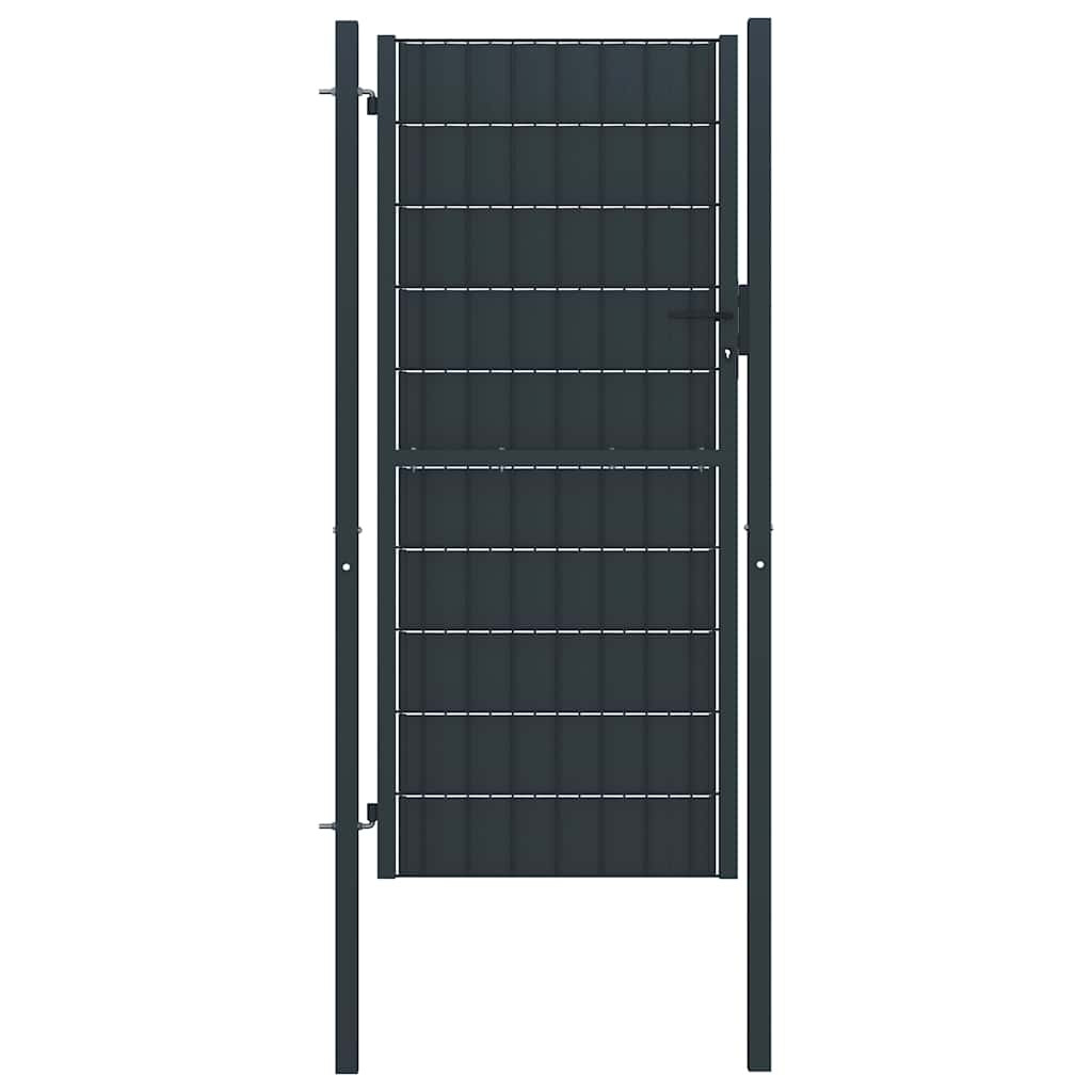 vidaXL Gartentor aus PVC und Stahl 100 x 124 cm Anthrazit