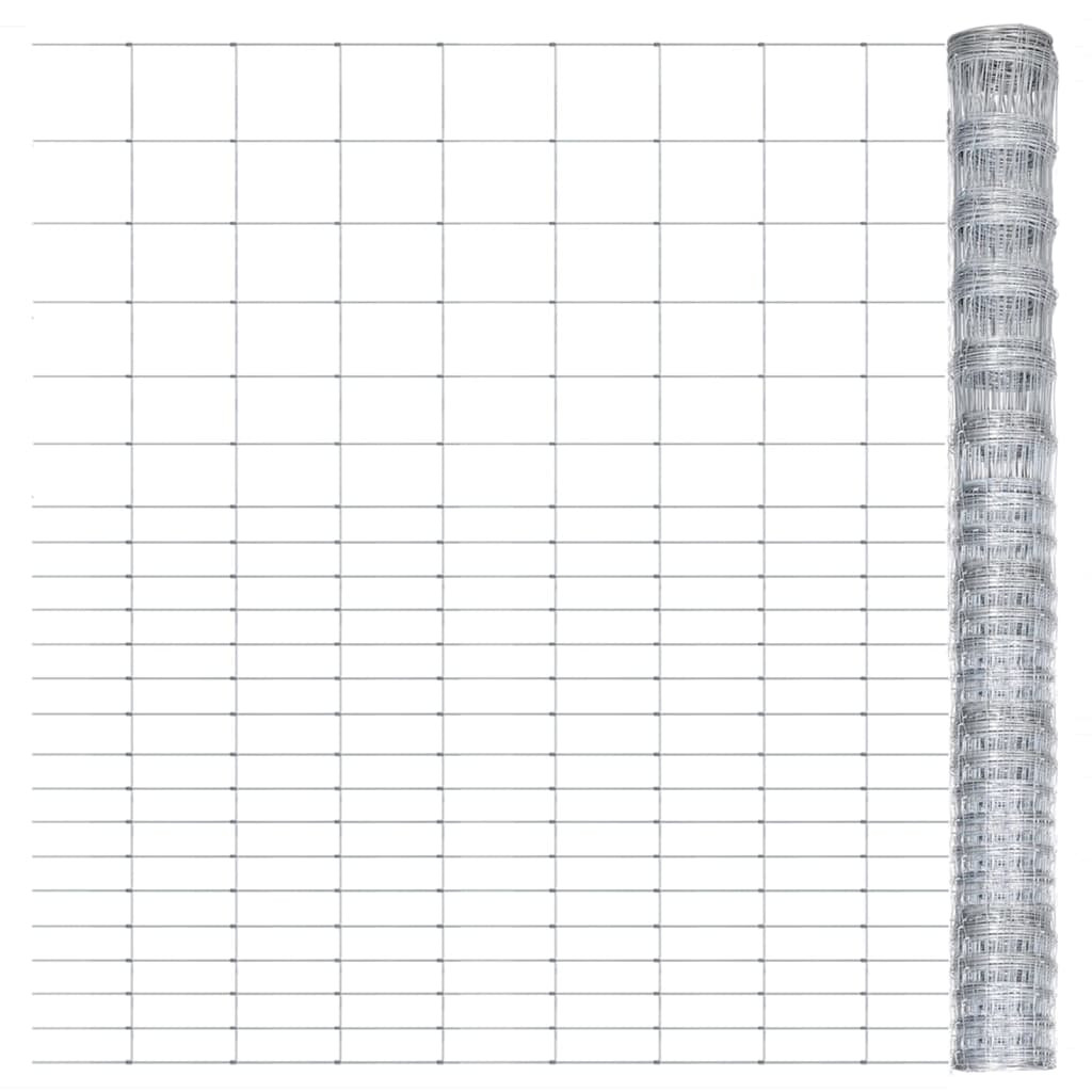 vidaXL Gartenzaun Verzinkter Stahl 50x1,6 m Silbern