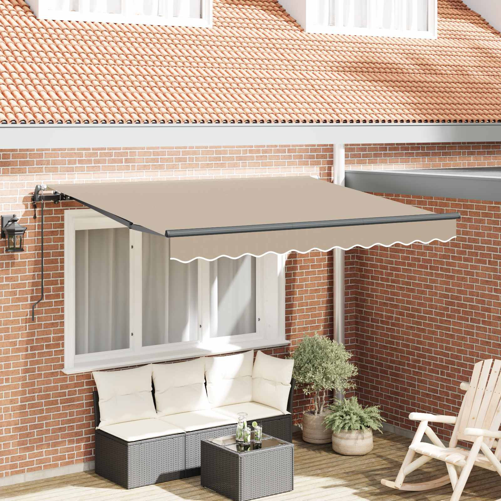 vidaXL Einziehbare Markise Beige 250 x 200 cm Stoff