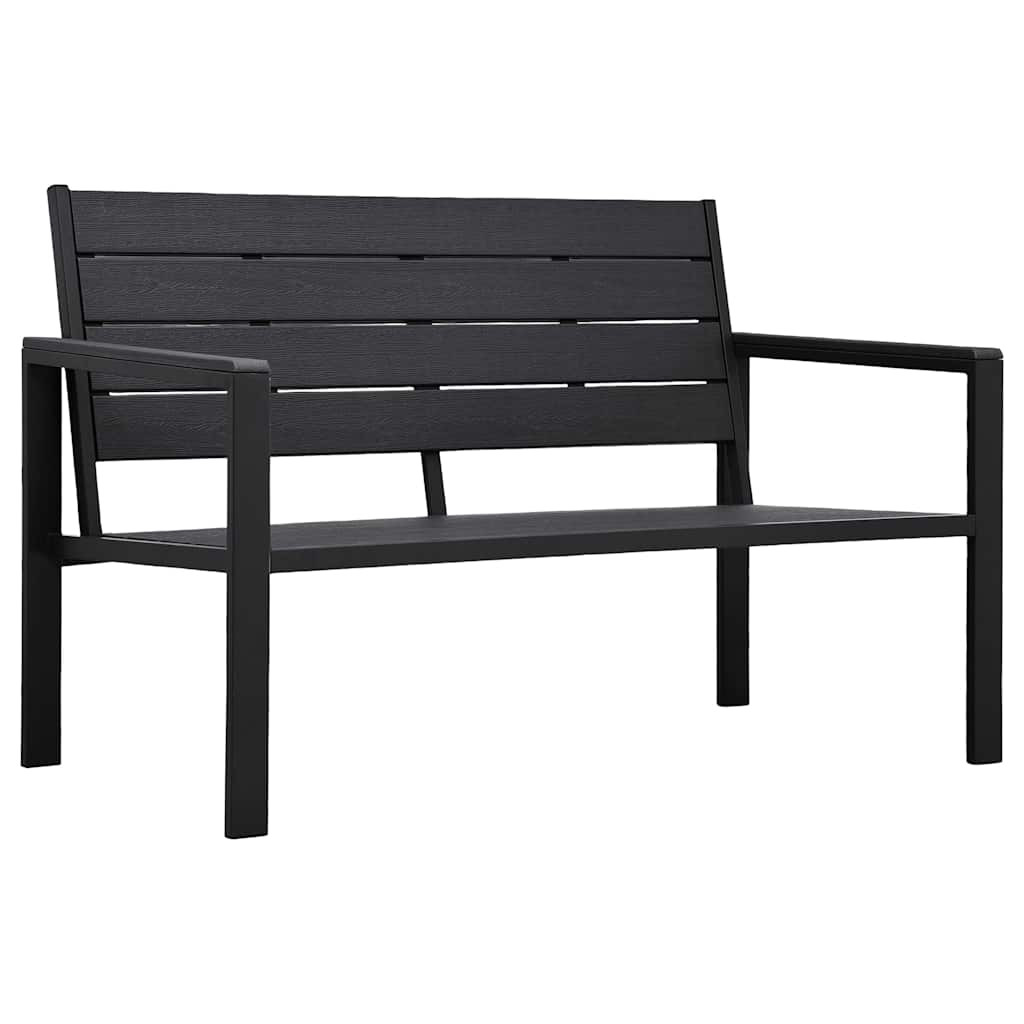 vidaXL Gartenbank 120 cm HDPE Schwarz Holz-Optik