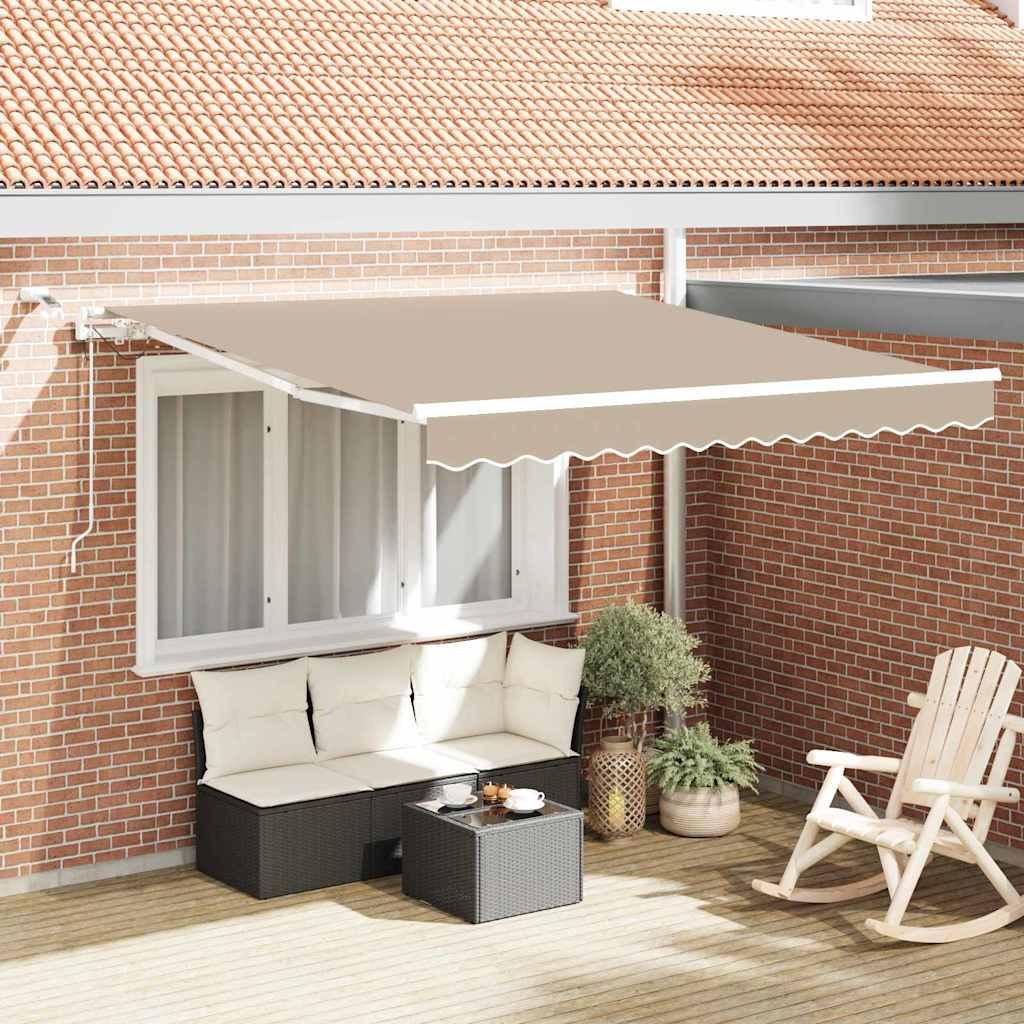 vidaXL Ausziehbare Markise Beige 350 x 250 cm Polyester