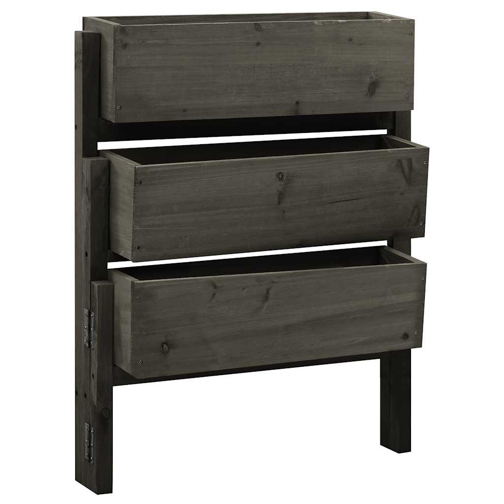 vidaXL Pflanzkübel Klappbar Grau 60x14x75 cm Massivholz Tanne
