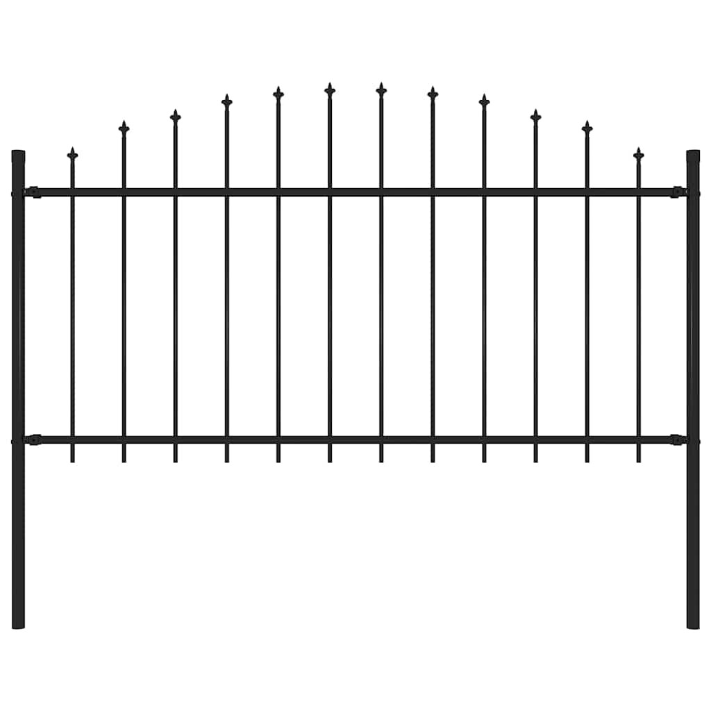 vidaXL Gartenzaun mit Speerspitze Stahl 181 x 150 cm Schwarz