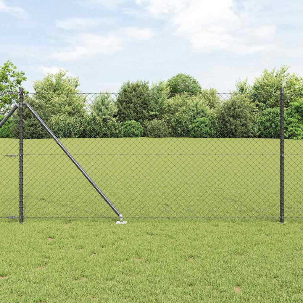 vidaXL Maschendrahtzaun mit Stacheln 25 x 1 m PVC-beschichteter Stahl