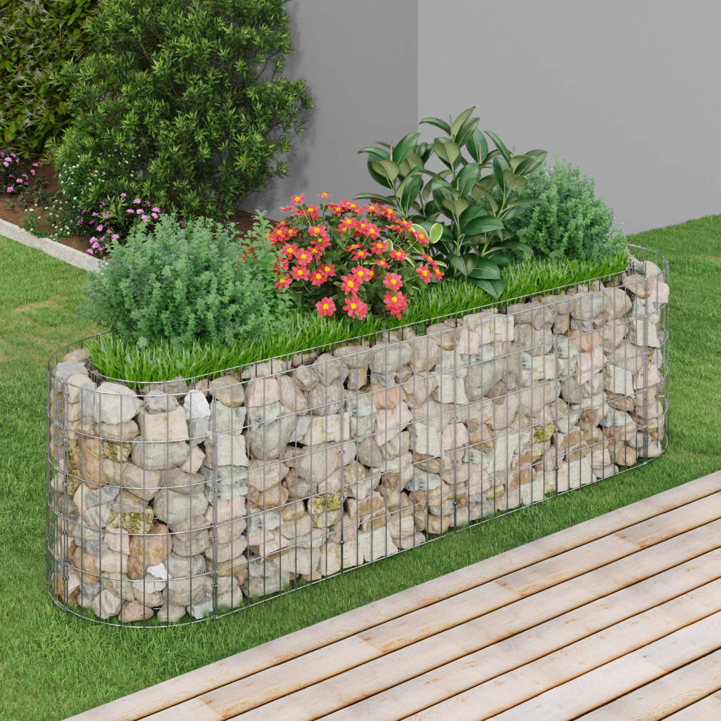 vidaXL Gabionen-Hochbeet Verzinktes Eisen 190x50x50 cm