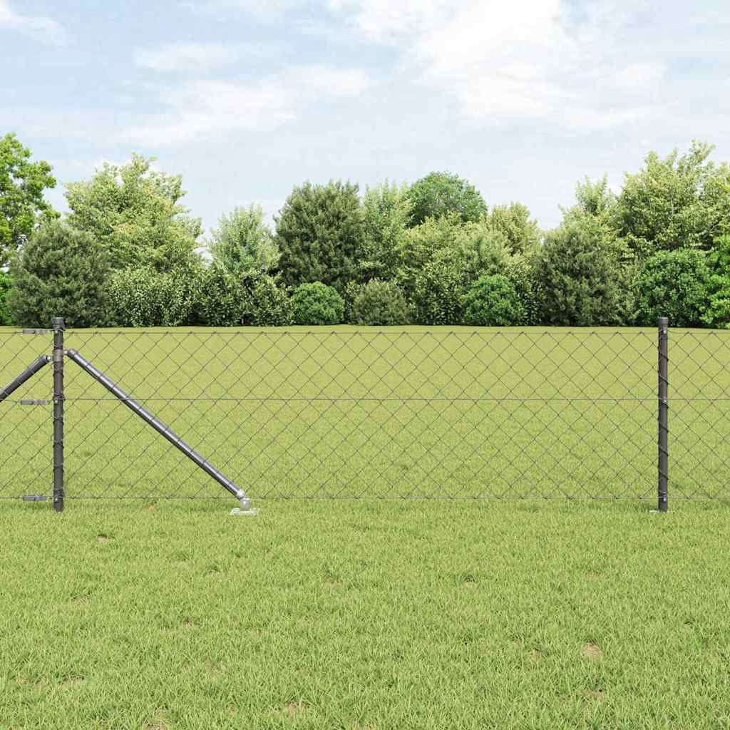 vidaXL Maschendrahtzaun mit Stacheln 25 x 0,4 m Grau Netz