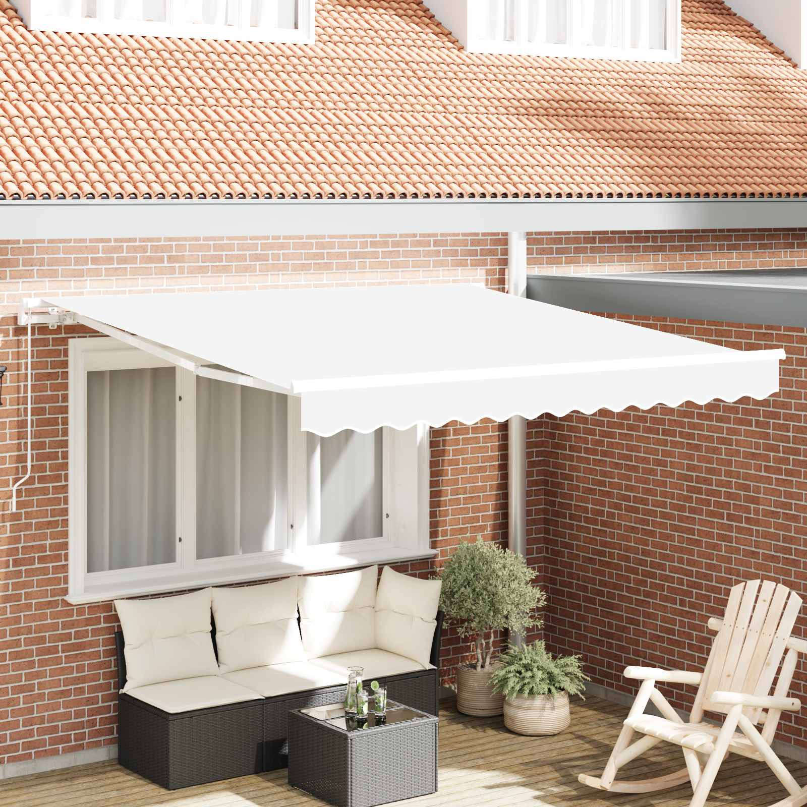 vidaXL Ausziehbare Markise Weiß 300 x 250 x 165 cm