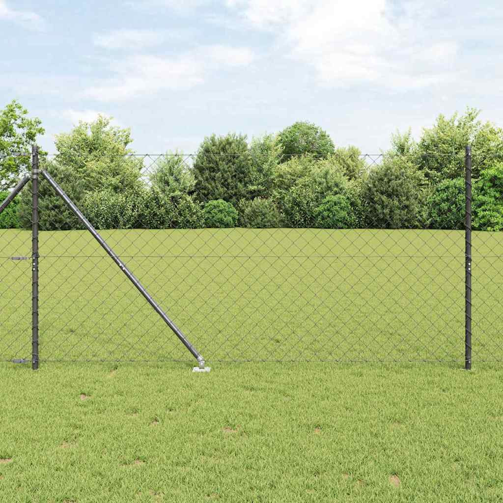 vidaXL Maschendrahtzaun mit Stacheln 25 x 1,4 m Grau Netz