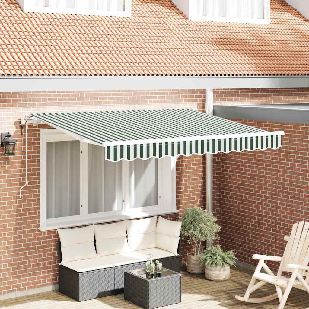 vidaXL Einziehbare Markise Grün 350 x 200 cm Stoff