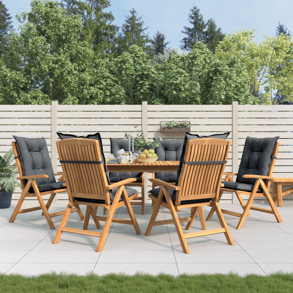 vidaXL Gartenstühle mit Kissen 6 Stk. Massivholz Teak