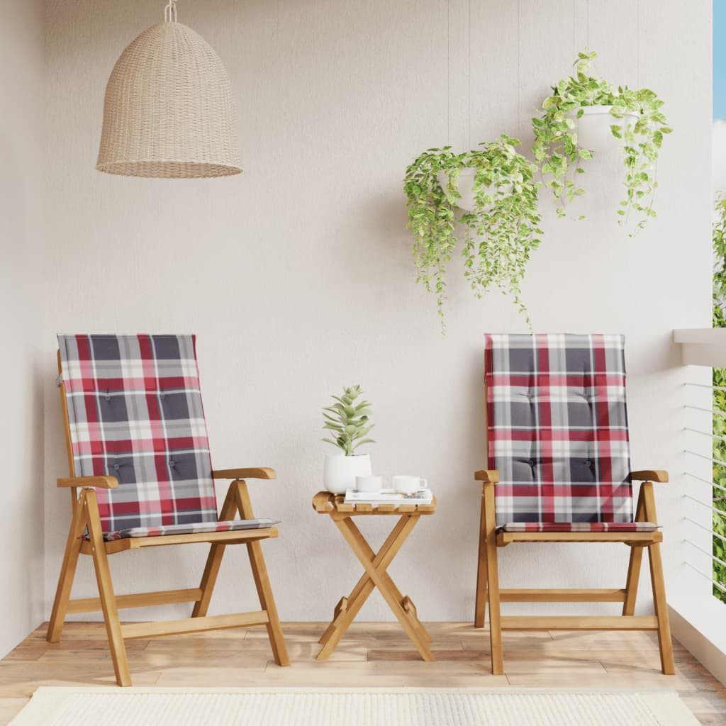 vidaXL Gartenstühle mit Kissen 2 Stk. Massivholz Teak