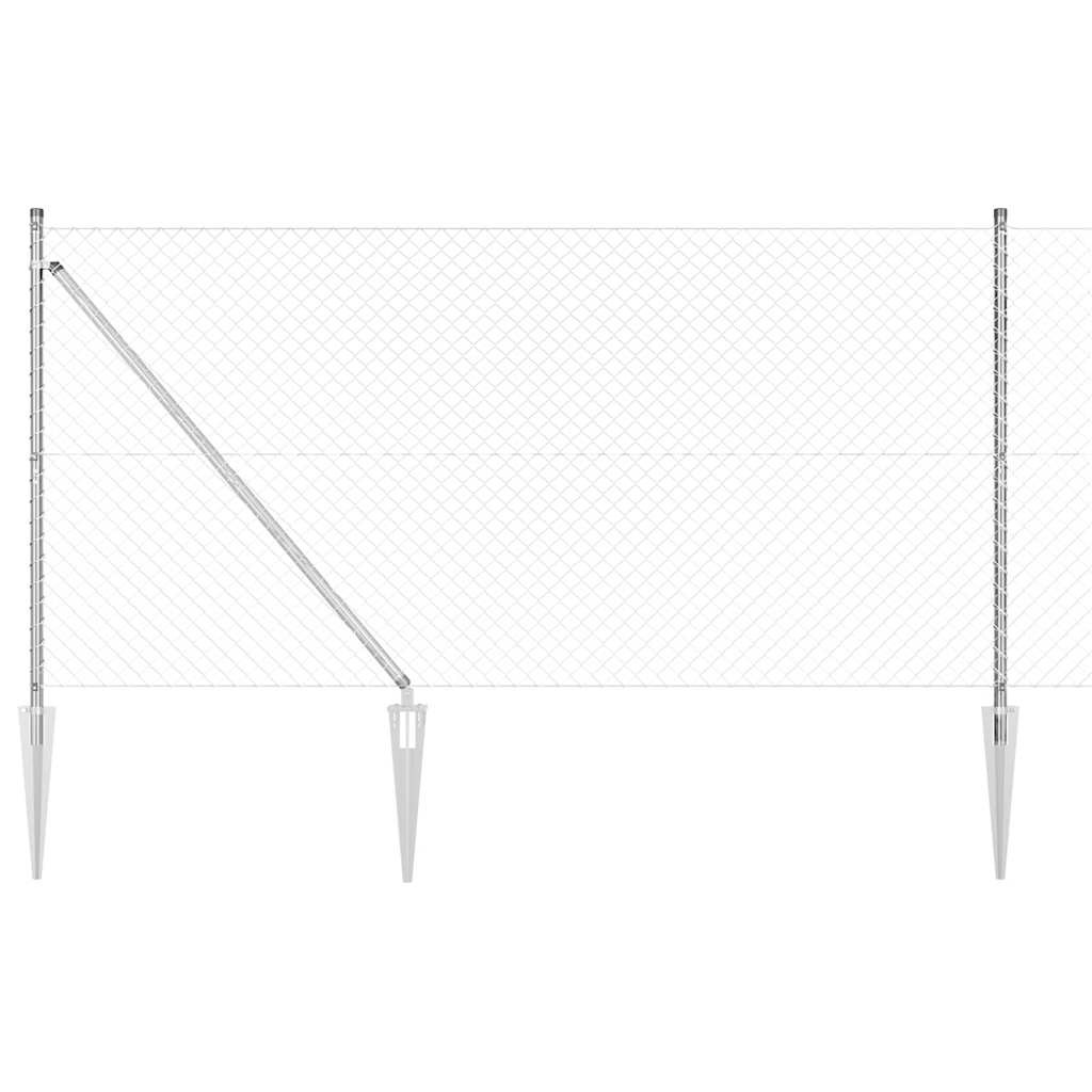 vidaXL Maschendrahtzaun mit Stacheln 10 x 1,4 m Verzinkter Stahl Netz