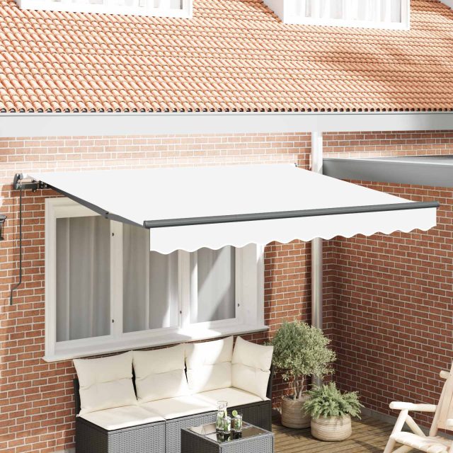 vidaXL Einziehbare Markise Weiß 250 x 200 cm Stoff