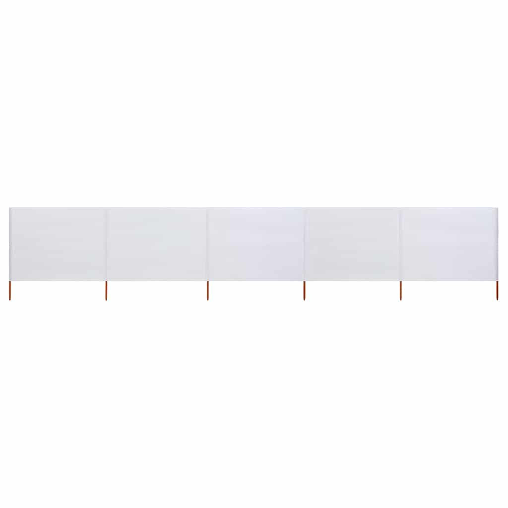 vidaXL 5-teiliges Windschutzgewebe 600 x 120 cm Sandweiß