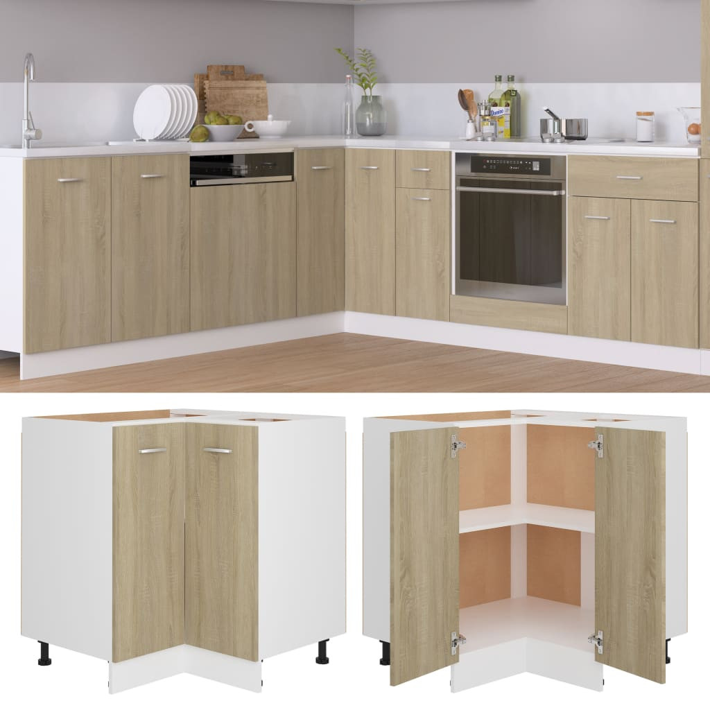 vidaXL Eckunterschrank Lyon Sonoma-Eiche 75,5x75,5x81,5 cm Holzwerkstoff