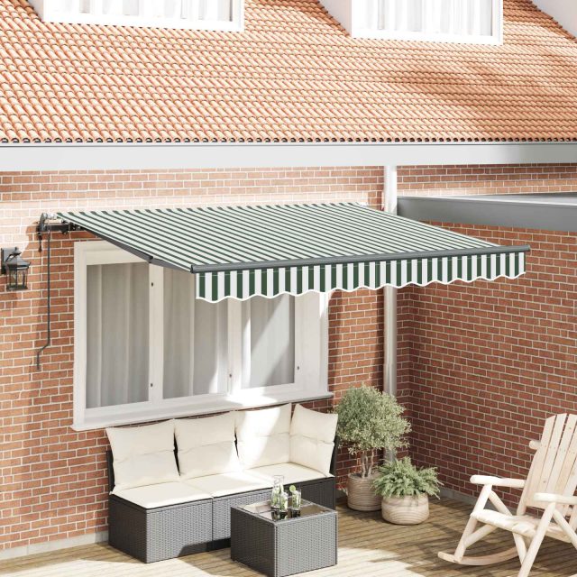vidaXL Einziehbare Markise Grün 350 x 200 cm Stoff